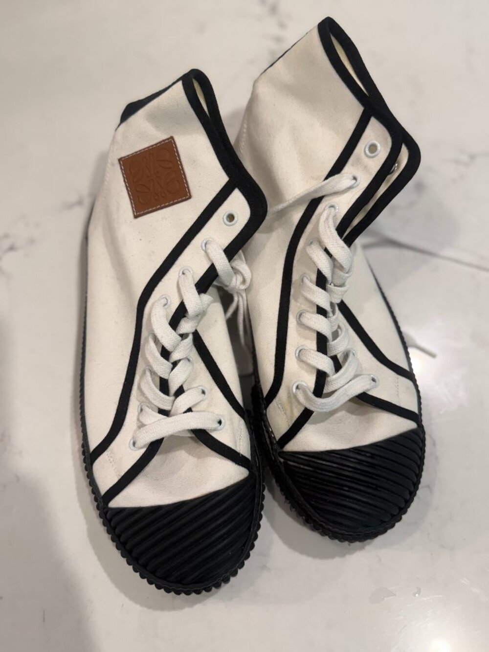 Loewe Anagram Patch canvas high-top sneakers 42EU